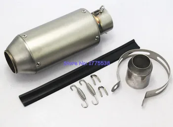 

Universal L: 235mm ID: 51mm Motorcycle Motorbike Exhaust Pipe Muffler Stainless Steel Exhaust Muffler Escape