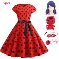 Carnival 2019 Adult Ladybug Summer Clothes Lady bug Party Dress Kids Halloween Christmas Party Cosplay Lace Dot Ladybug Dresses