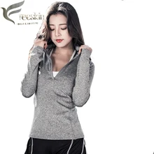 Zhangyunuo Джерси женщина йога длинный рукав тренажерный зал Топ Фитнес спортивные рубашки шорты для занятия йогой Женщины быстросохнущая футболка для йоги