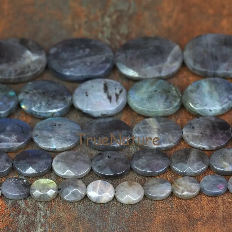 20170926-BE6363- Faceted Oval Shape Beads Labradorite Beads--0g