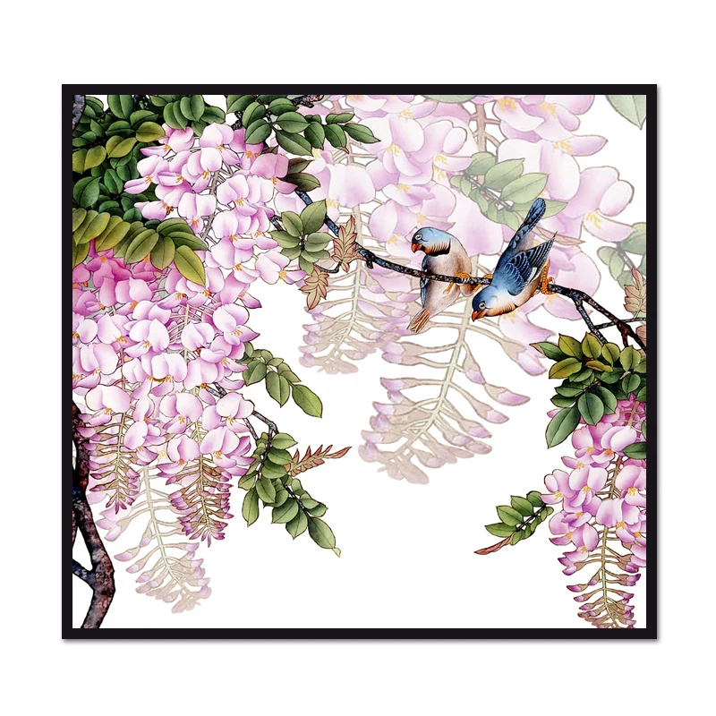

(No Framed) Factory wholesale Flower and bird series poster Custom Canvas Print On Canvas Printing Wall Pictures Home Decoration