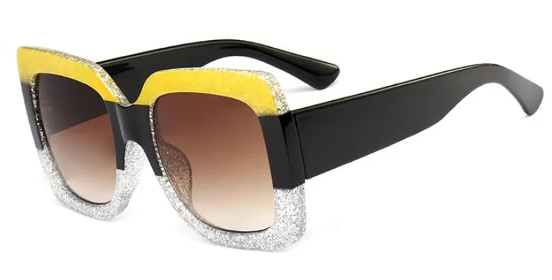 Роскошные Шикарные солнцезащитные очки, женские квадратные солнцезащитные очки, блестящая оправа, кристалл, 45283 CCSPACE, Брендовые очки, модные женские оттенки, UV400