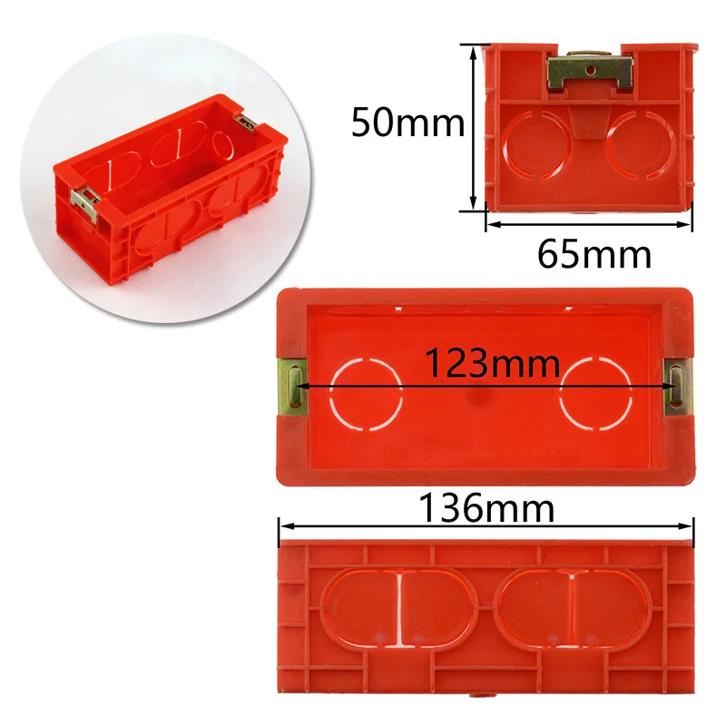 118 Тип США AU Стандартный внутреннего монтажа коробку обратно Кассета для 118 мм* 65 мм Стандартный настенный выключатель