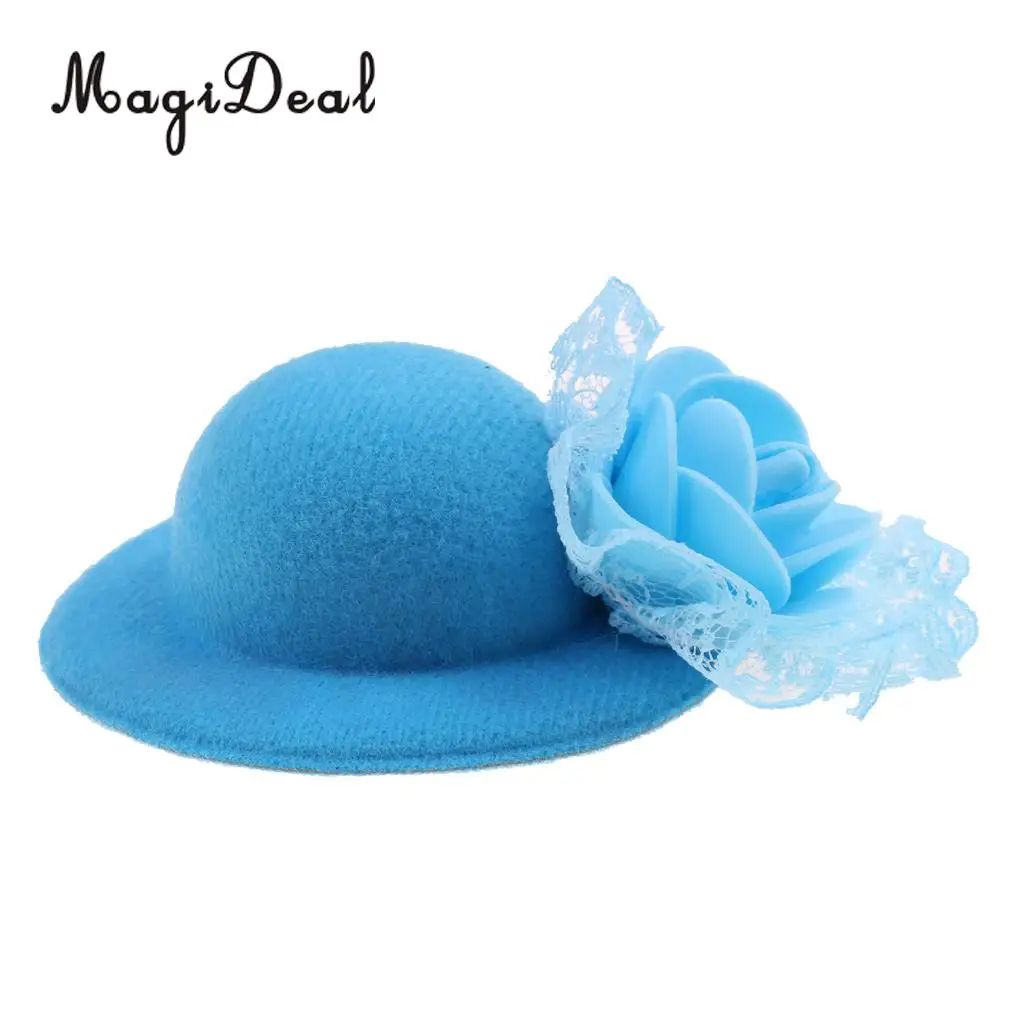 MagiDeal Fashion 1Pc Cloth Vintage Round Bowler Doll Hat Cap for 28-30cm Doll Clothes Accs Dollhouse Decor Children Toy 8Colors