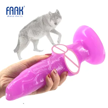 FAAK big Animal dog dildo knotted suction cup wolf penis sex toys for women cheap sex products anal plug lesbian flirt sex shop 1