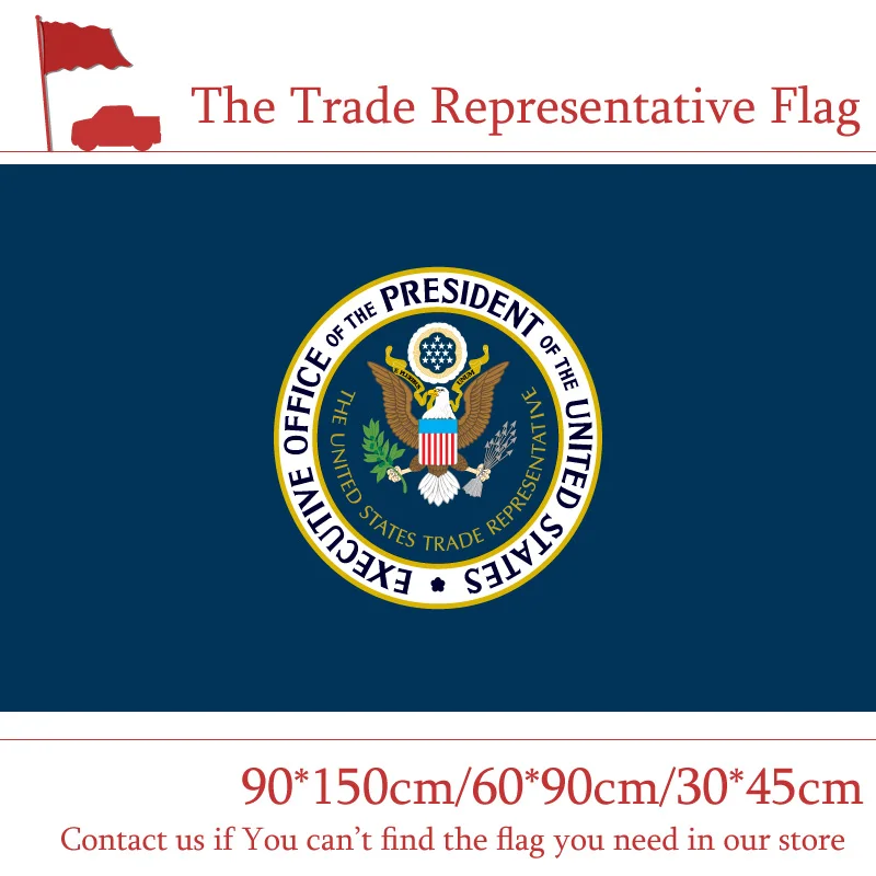 

Free shipping The Trade Representative Flag Decorative 30*45cm Car Flag American 90*150cm 60*90cm 3x5ft 100d Polyester