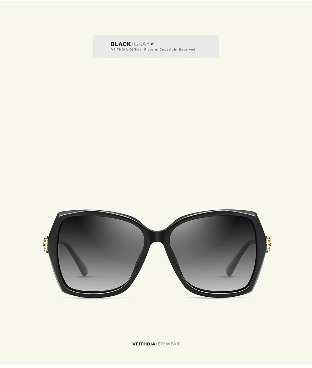 Женские поляризованные солнцезащитные очки VEITHDIA, большие Винтажные Солнцезащитные очки, брендовые дизайнерские женские очки для женщин V3039