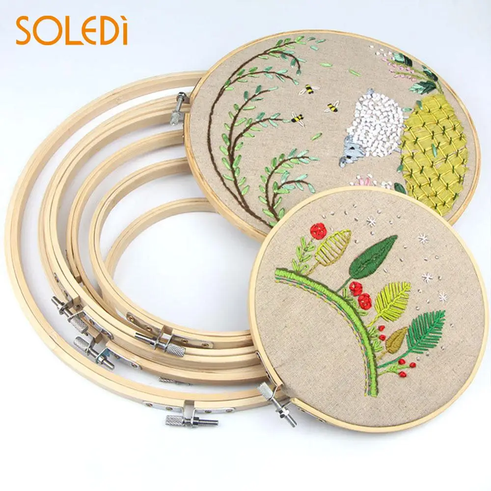 

Useful Round Frame Circle Tent Ring Embroidery Hoop Profession Bamboo Alloy 26CM Light Yellow Craft Gadgets Sewing Art Teaching