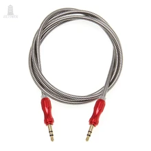 500pcs Aux Cable Speaker Wire 3 5mm Jack sliver ring matel Audio Cable For Car Headphone Adapter Jack 3 5 For MP3 MP4 wholesale