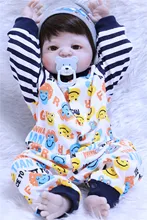 55cm Soft Silicone Reborn Dolls Baby Realistic Doll Reborn 22 Inch Full Vinyl Boneca BeBe Reborn Doll brown hair For Girls 22 inch baby reborn doll toys full body soft silicone vinyl non toxic safe realistic bebe newborn doll toys best gift for girls