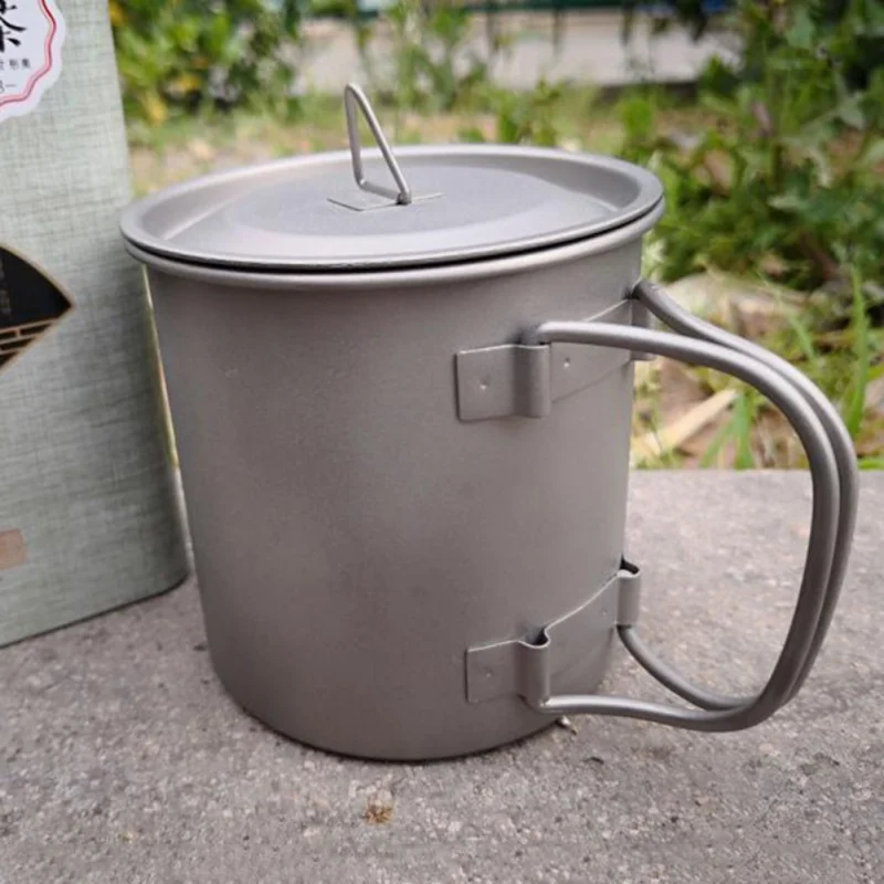 400 ml de agua hirviendo taza de interior al aire libre de una sola capa manejado taza olla vajilla ligero portátil para acampar