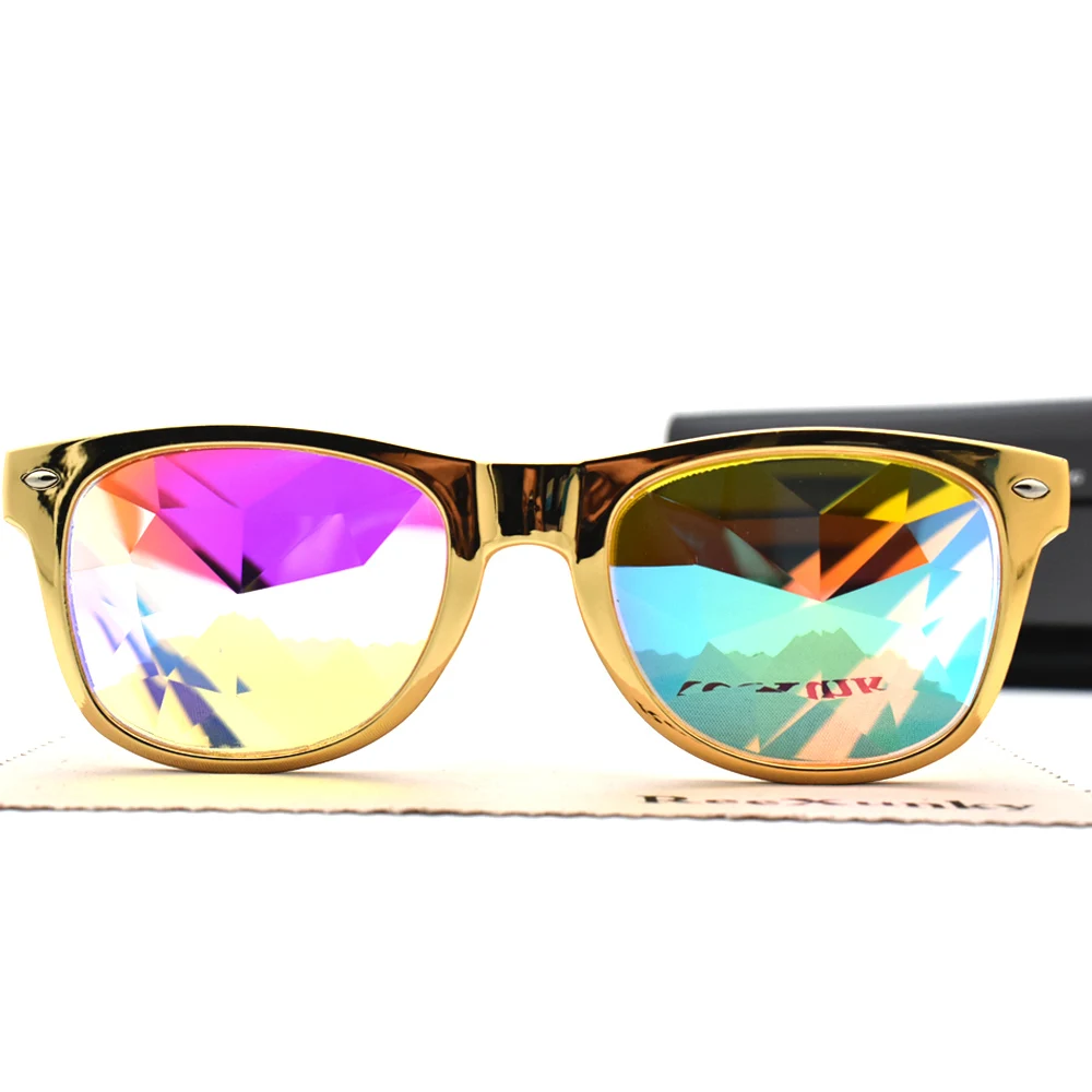 Очки-калейдоскопы женские Rave солнцезащитные очки для фестиваля мужские зеленые рамки голографические очки Радуга знаменитостей праздничные очки топ