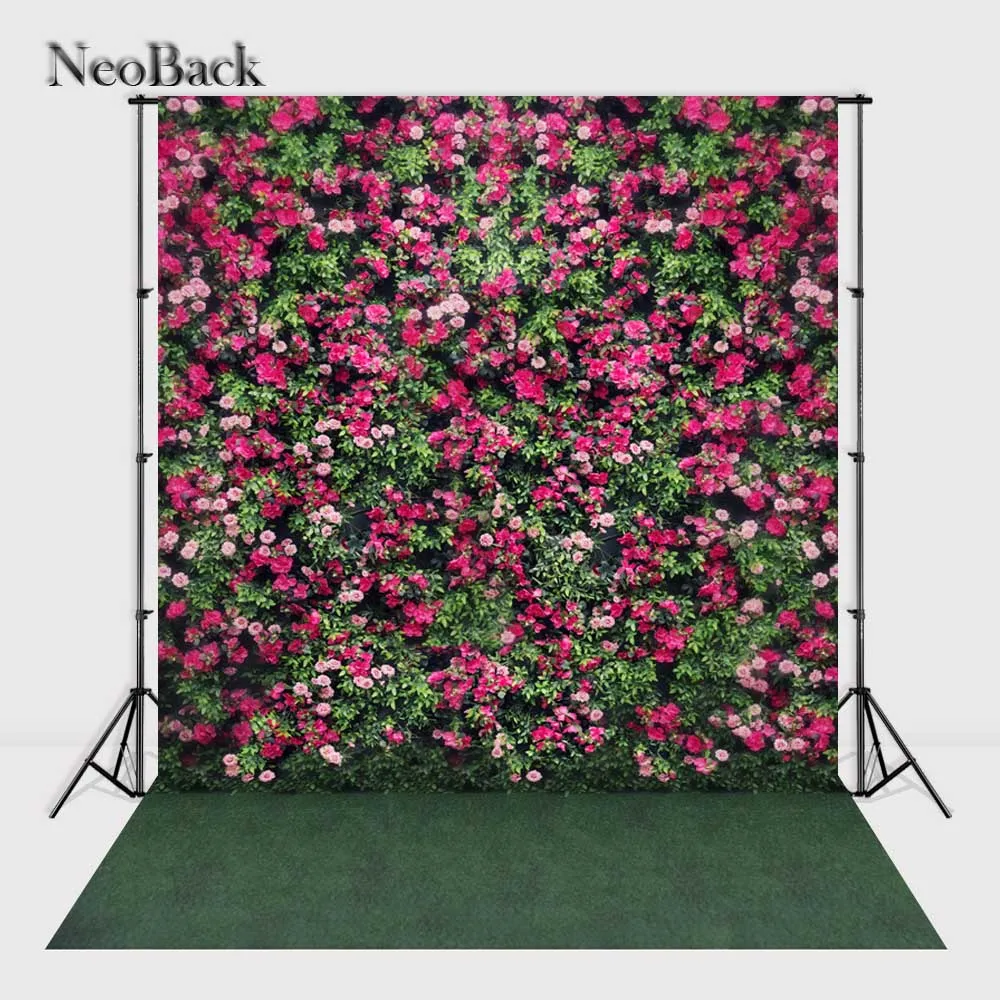 

NeoBack 6X12ft Vinyl Cloth Wedding Floral Wall Photography Backdrop Children Backdrops Printed Studio Photo backgrounds P1881
