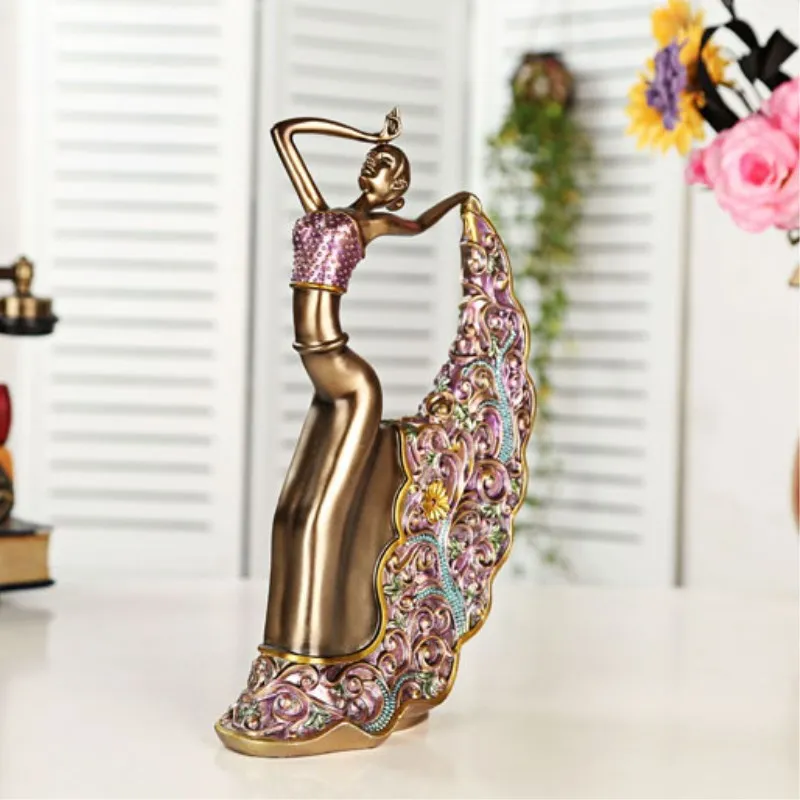 Elegant Home Decor Dancing Girl Figurines Craft Nordic Decoration Home