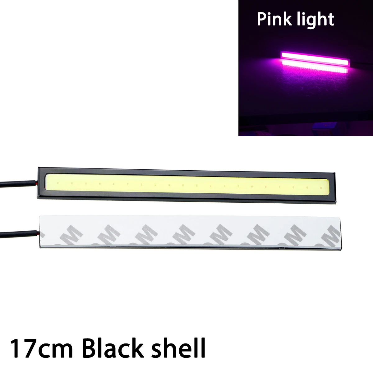 2 шт. Автомобильный светодиодный дневные ходовые огни ультра яркий DC 12 В 17 см водонепроницаемый авто DRL COB вождения Противотуманные фары DHO DRL - Цвет: Blck-pink light