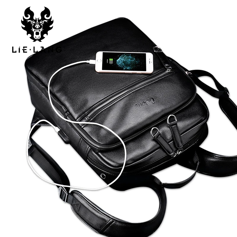 LIELANG impermeable 15,6 pulgadas Laptop Mochila hombres mochilas de cuero para adolescentes hombres Casual Mochila para hombre Mochila
