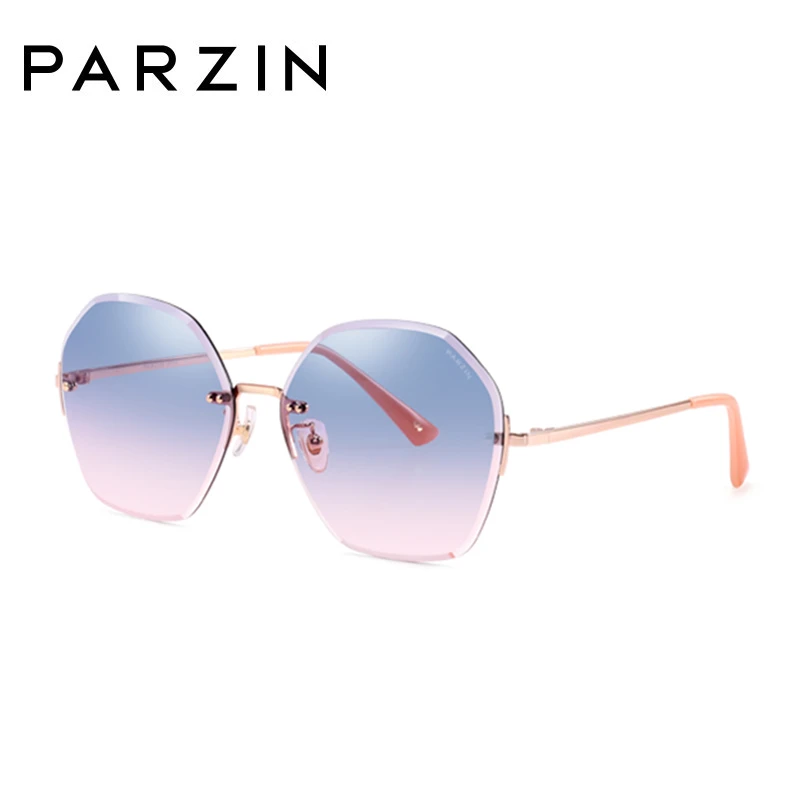 PARZIN Роскошные женские солнцезащитные очки с защитой от ультрафиолетовых лучей Полигональная оправа Женские солнцезащитные очки Негабаритные женские очки для вождения+ упаковка 8224 - Цвет линз: Blue Pink