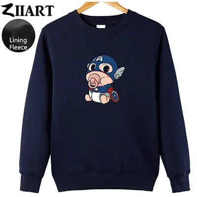 Подгузники с сосками; одежда для пары с рисунком Капитана Америки; флисовый пуловер для девочек-подростков; толстовки; ZIIART - Цвет: Navy Blue