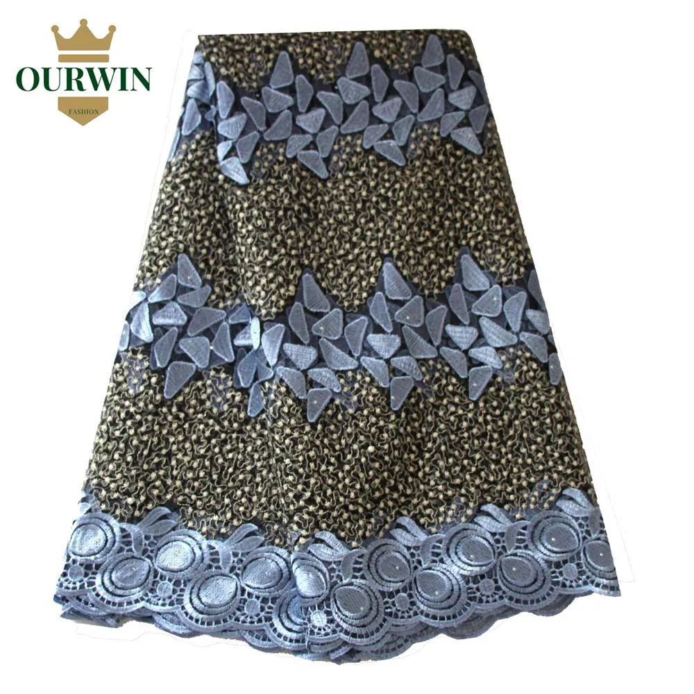 Blue lace fabric 