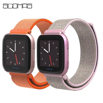 

SCOMAS Replacement Woven Nylon Strap For Fitbit Versa Breathable Adjustable Closure Loop Watch Band For Fitbit Versa Smart Watch