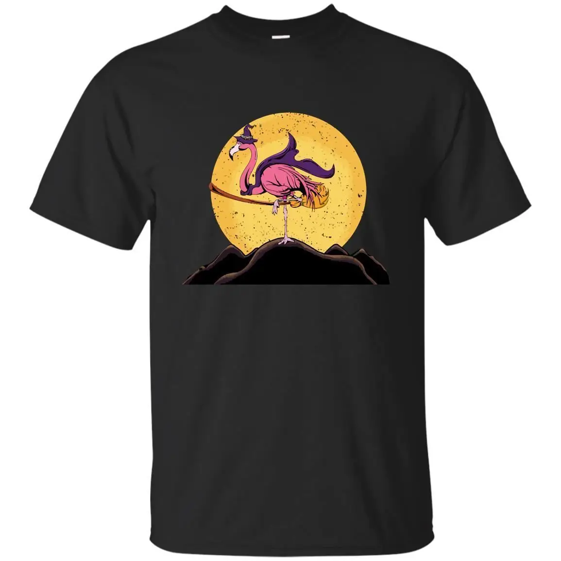 

Funny Flamingo Halloween Black Navy T-Shirt Cool Gift For Men Size Cartoon t shirt men Unisex New Fashion tshirt free shipping
