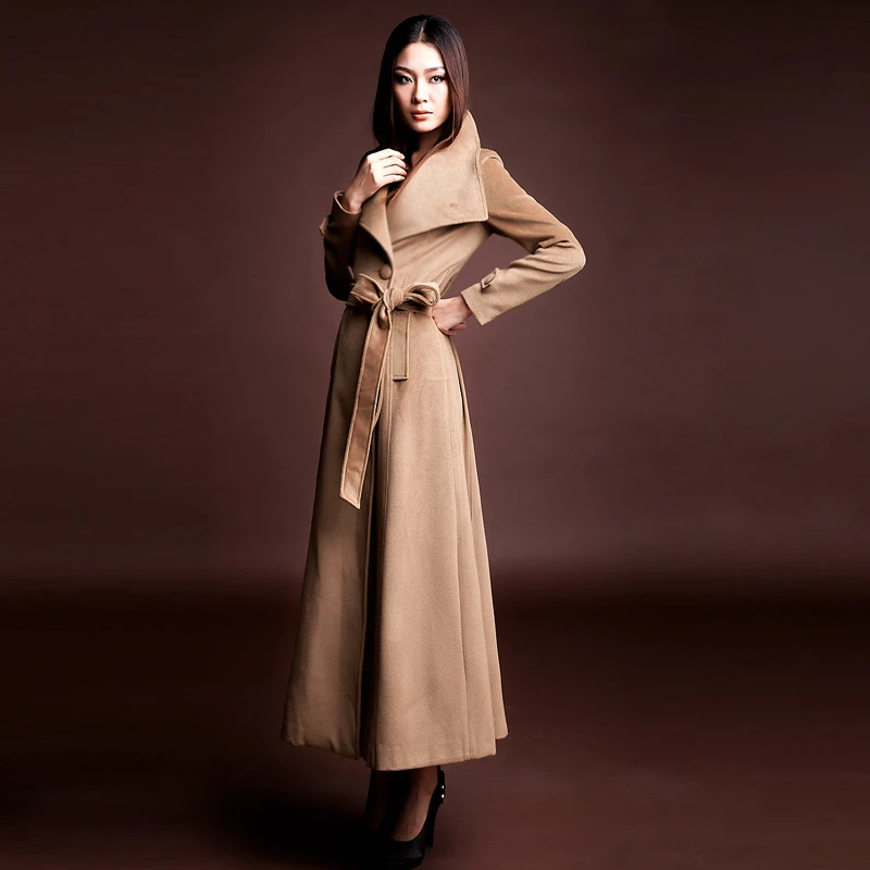 manteau très long femme