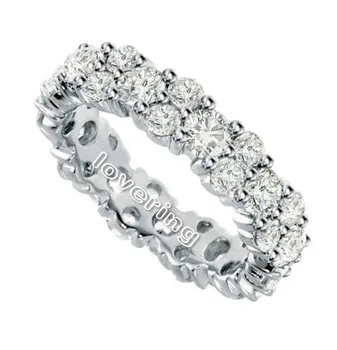 

Choucong Wieck Luxury Jewelry Round Cut 8ct 5A Clear CZ Wedding Rings For Women size 5/6/7/8/9/10 Free shipping