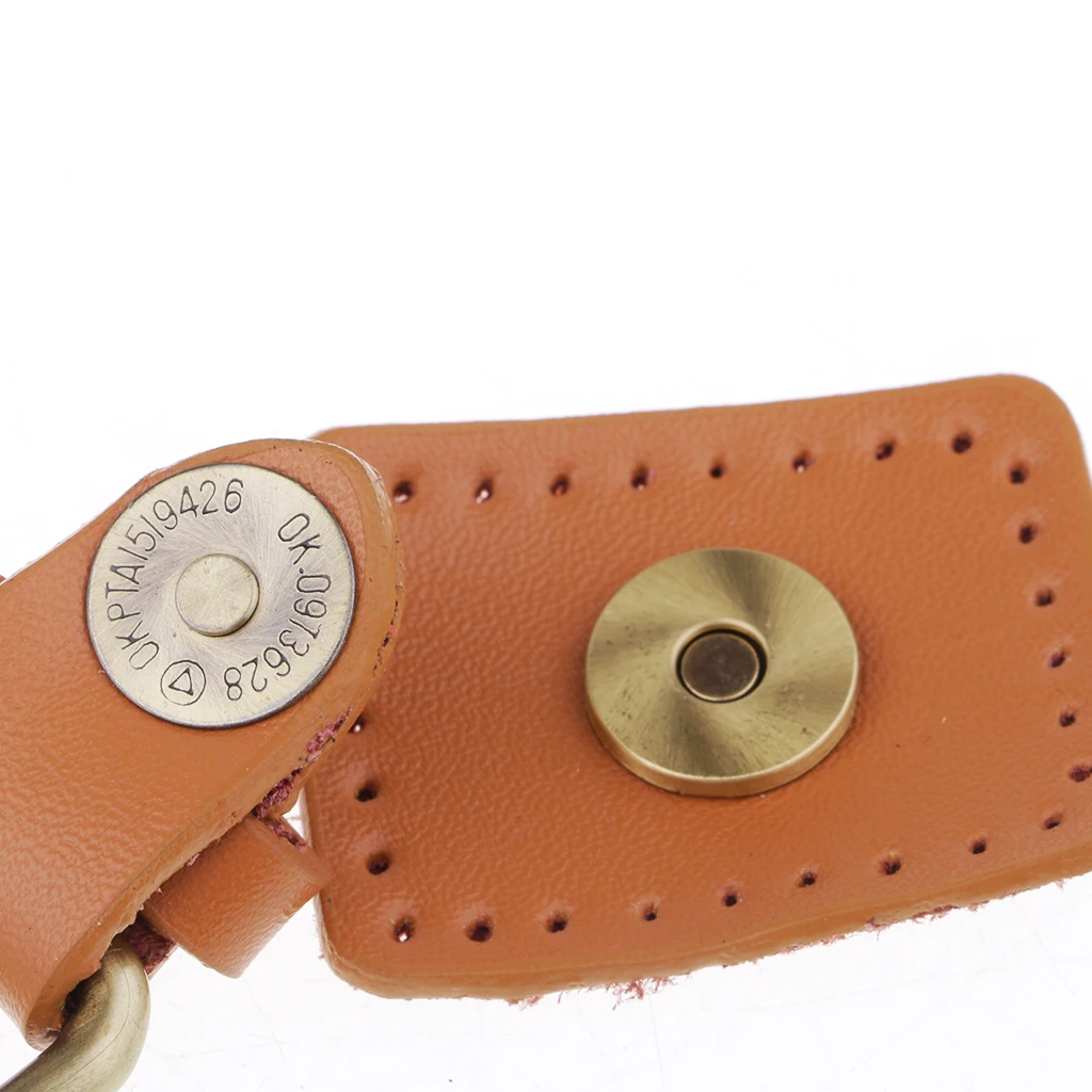 2 Sets Sew on Leather Snap Buckle Replacement Bag Fastener Making DIY Brown