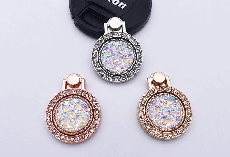 Diamond-studded Pearl Gemstones Pocket Watch Mobile Phone Ring Buckle Bracket Mobile Phone Universal Ring Bracket Ring Bracket mobile holder for wall