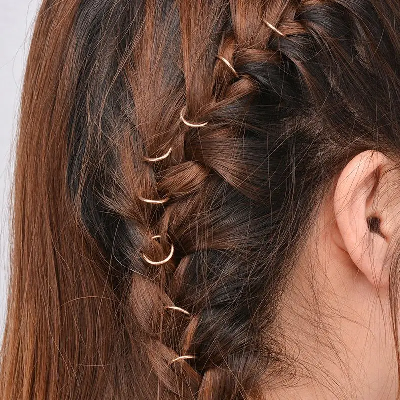

10pcs/set Women Small Hairpins Silver Gold Color Mini Headwear Braid Hair Clips Round Circle Hairpins Hair Accessorie Dropship