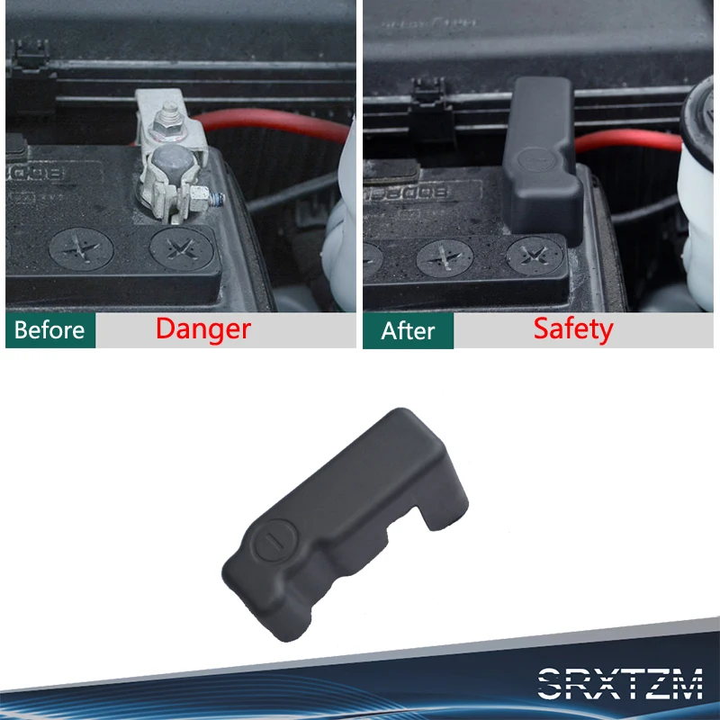 

SRXTZM Car Battery Anode Protection Cover Negative Electrode Protector For Toyota Land Cruiser Prado FJ 150 Accessories 2010-18