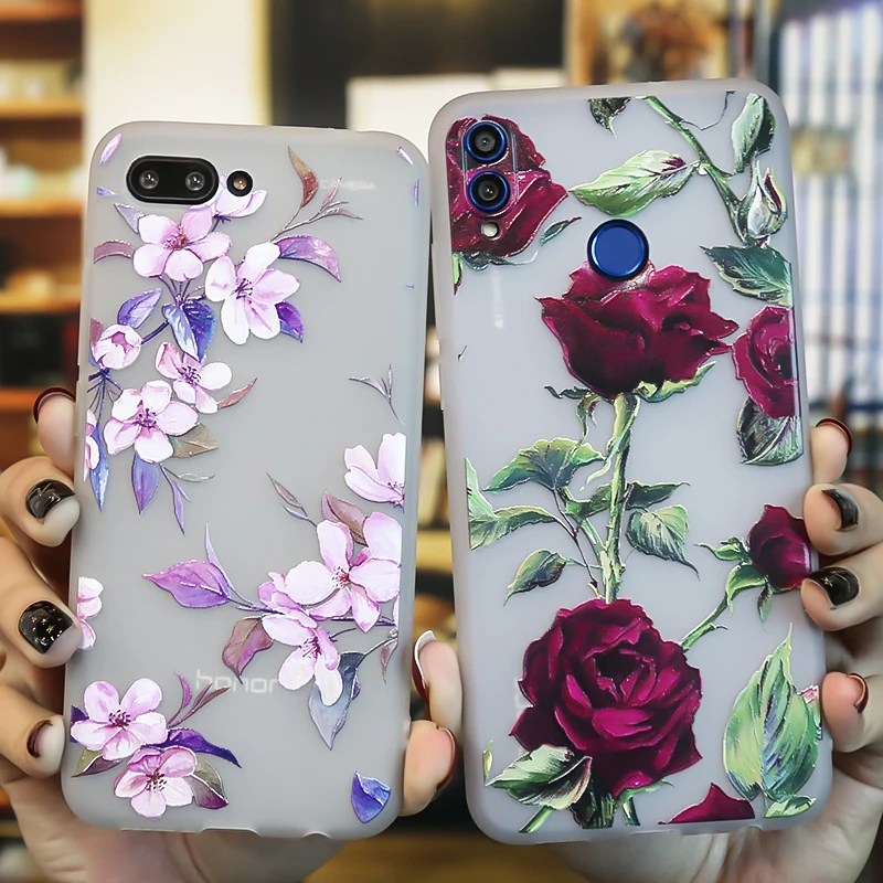 

Honor 8X Case For Honor 9 lite 8C 8 7X 7C Nova 3i Silicon Fundas Huawei P Smart Plus Mate 20 10 Lite Pro Phone Case 3D Flowers
