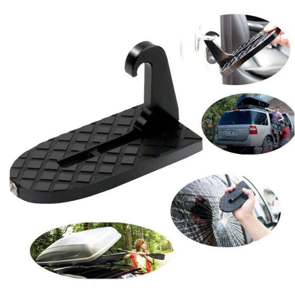 

2 in 1 Foldable Car Vehicle Folding Ladder Foot Pegs Easy Access to Car Rooftop With Safety Hammer For Jeep Car SUV dropshipping