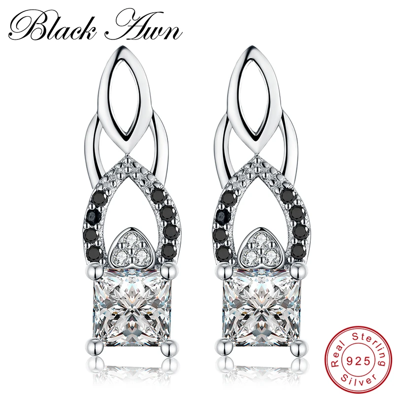 Женские серьги кольца из серебра 3 8 пробы с черной шпинелью|hoop earrings|earrings forearrings for