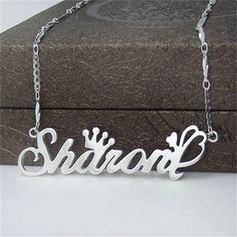 

Fashion 925 Sterling Silver Name Necklace Letter Necklaces & Pendants Custom Jewelry Personalized Initial Necklace Birthday Gift