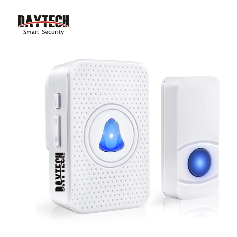 DAYTECH Doorbell Chime Door Bell Ring Alarm Wireless Doorbell Smart Home Welcome Bell Waterproof Push Button LED Indicator