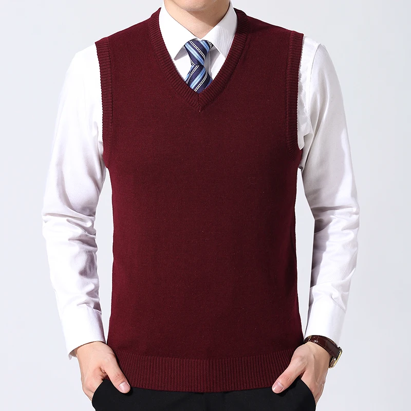 Mens Sweater Vest Casual Style Male V neck Knitted Vest