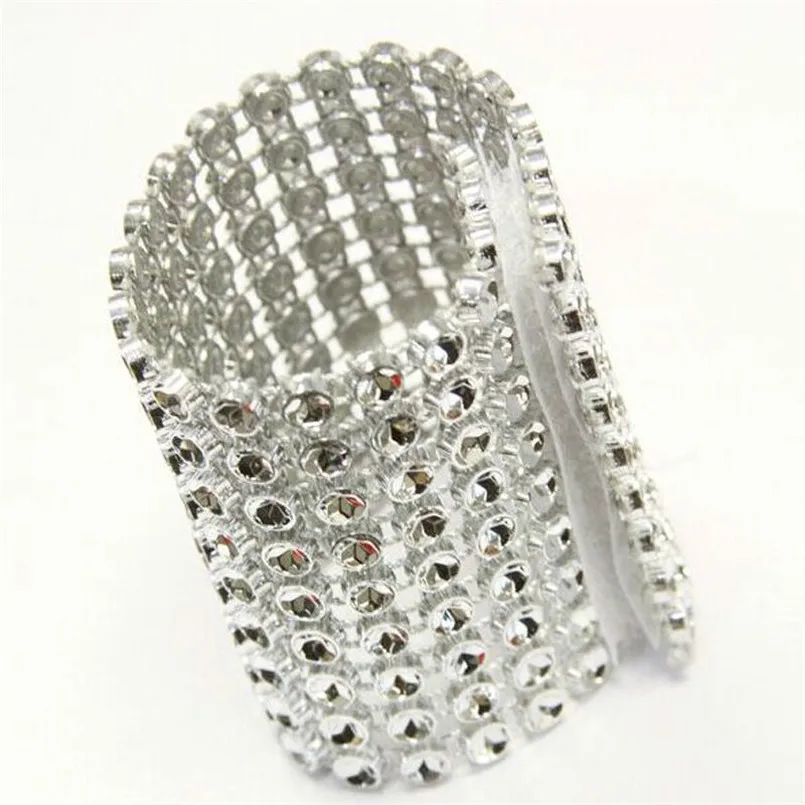 

50pcs Napkin Ring Multicolor Wedding Event Decoration Crafts Rhinestone Chairs Buckles Bows Holder Handmade Party Supplies 7D