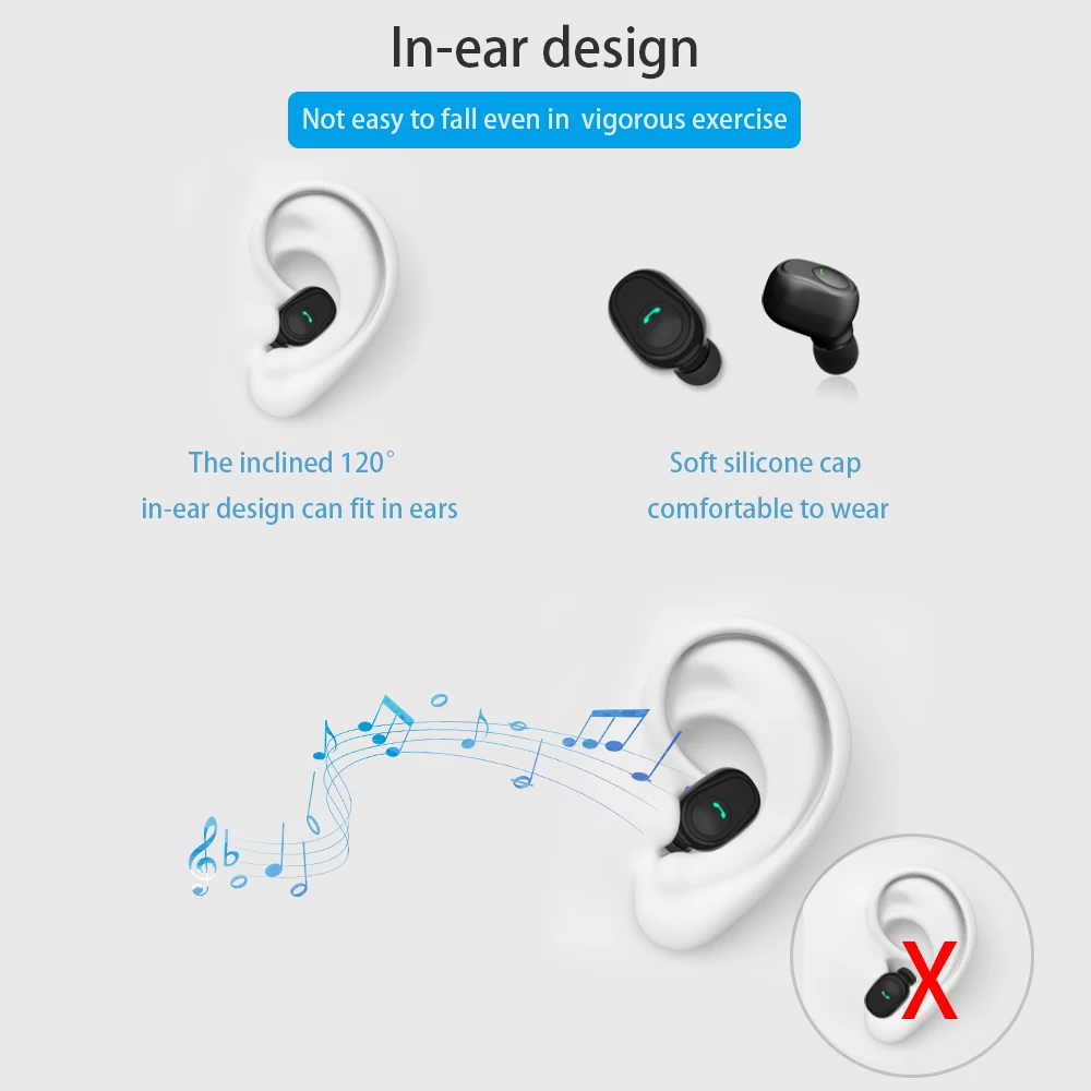 R25 TWS V5.0 Mini Wireless Bluetooth Earphone Stereo Earbud Headset With 6000mAh Charging Box Mic HiFi Deep Bass Sound Cordless