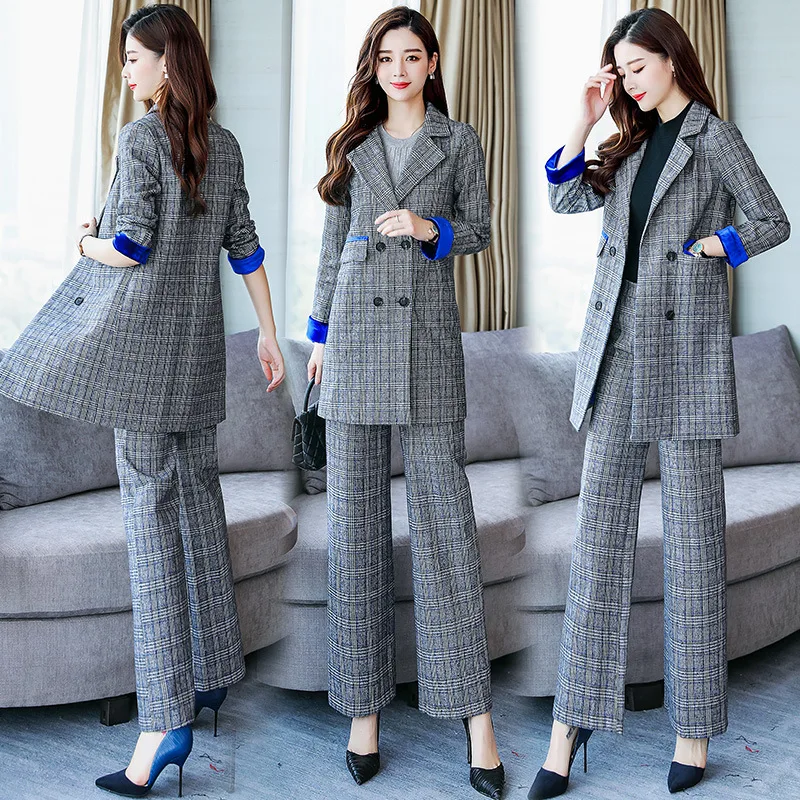 14 (1)       89        Women's suit women's long double-breasted suit two-piece suit (coat + pants) spring and autumn new fashion slim slimming dress