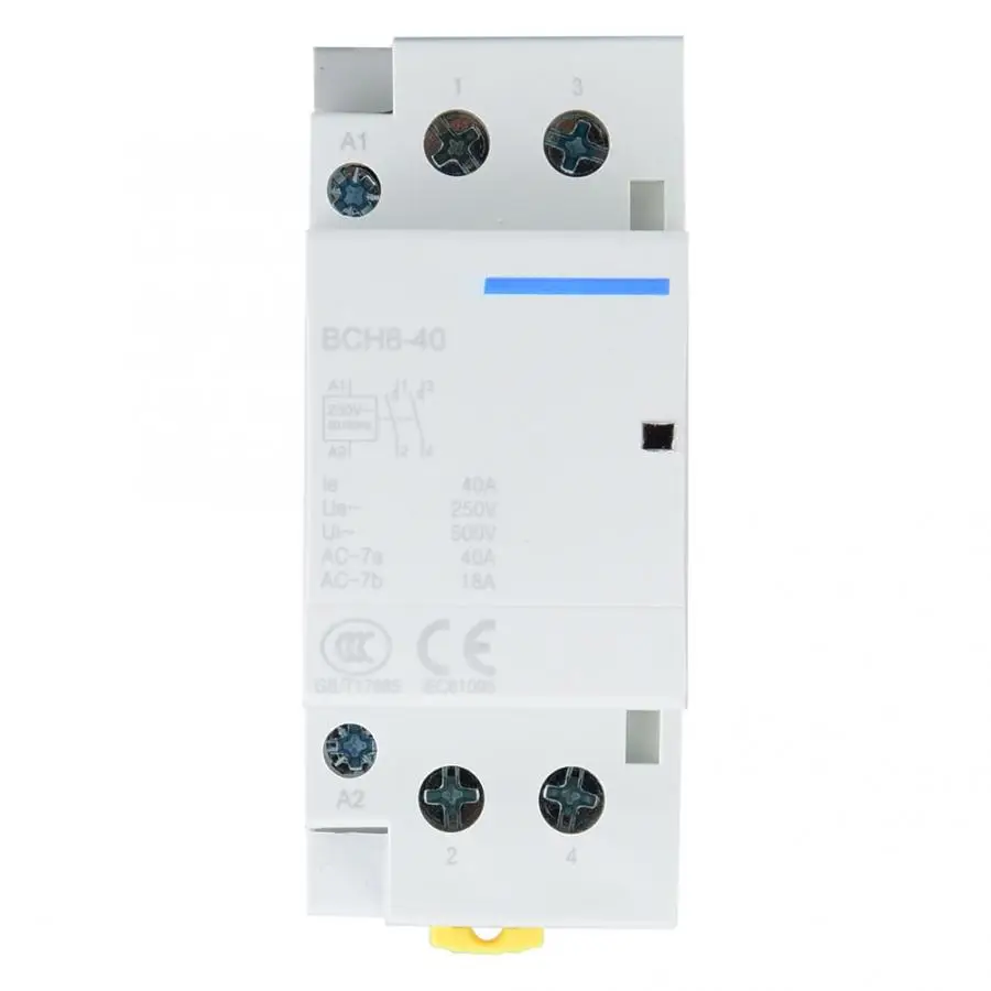 AC контактор переменного тока Din rail бытовой низкий Мощность потребление контактор Американская классификация проводов 2р 40A 220 V/230 V 50/60HZ 2NO или 2NC