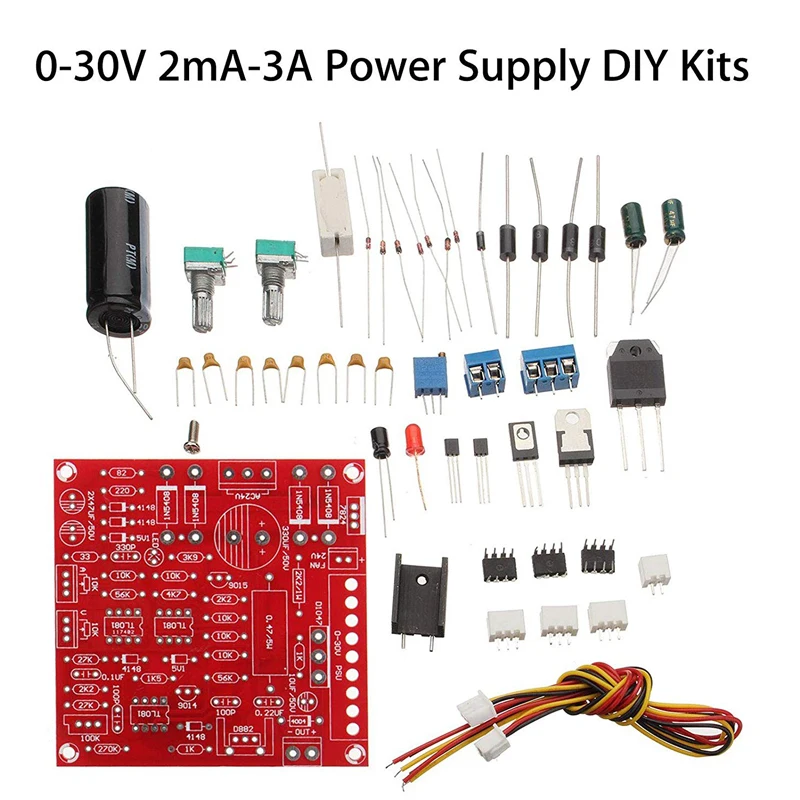 0-30 в 2mA-3A DC Регулируемый источник питания DIY Kit непрерывно регулируемый ток ограничение защиты для школьного образования лаборатории