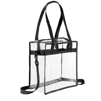 

Casual The Clear Pvc Tote Bag Sports Bag Cross-Body Messenger Shoulder Bag Adjustable Strap With Zipper Closure Luggage Bag