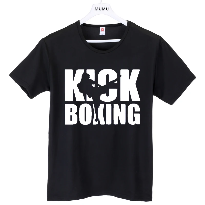 

summer Men Kick Boxinger MMA T-shirts High Quality print letter Cool Harajuku pop Short Sleeve Tops Tee