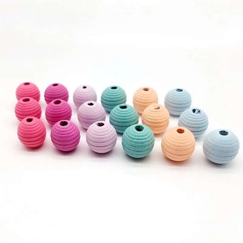 20 шт DIY нить смешанные цвета деревянные окрашенные Обучающие шарики для детей ювелирные изделия ожерелье браслет ремесло