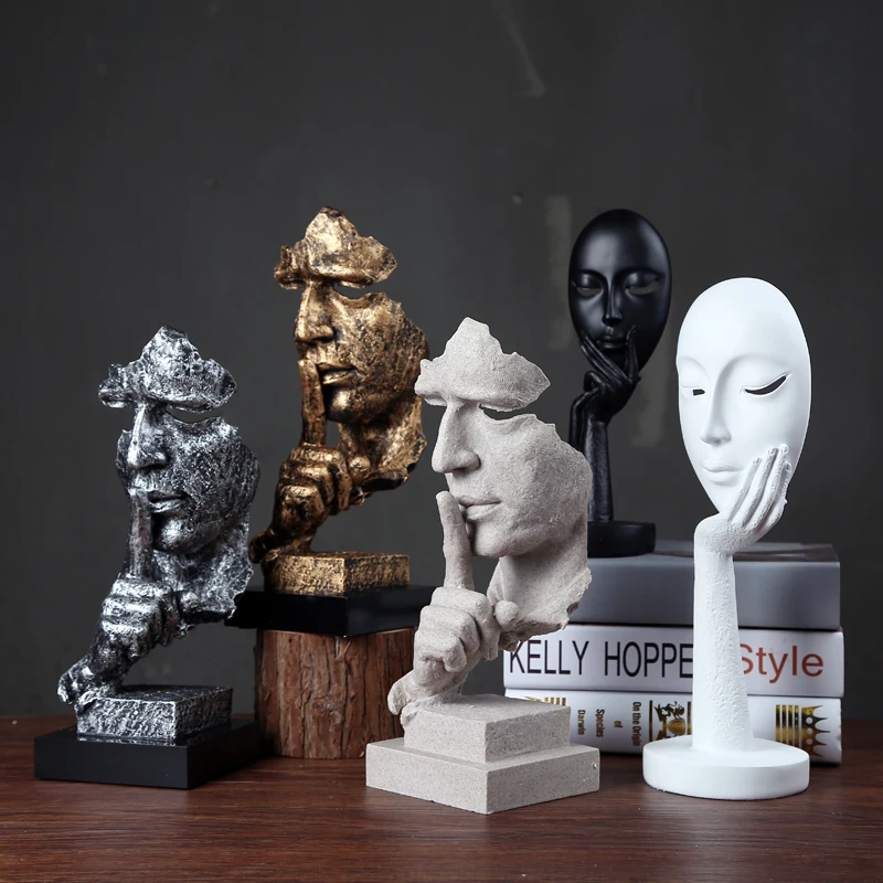 

Creative Collections Silence Is Gold Abstract Sculpture Craft Decoration Retro Office Living Room Artwork Gift Presentation
