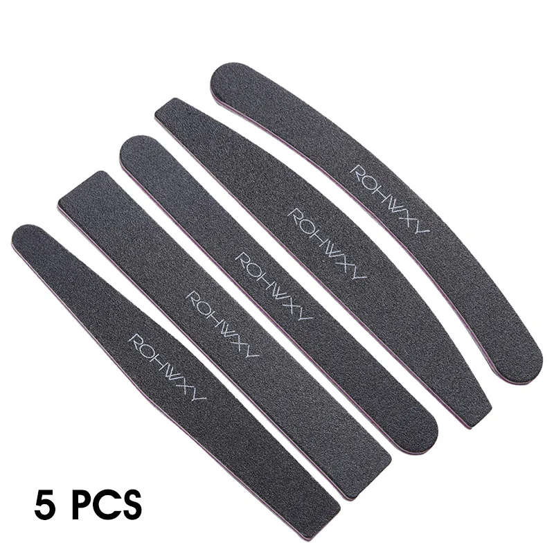 5 Pcs Mixed ROHWXY 5 шт. профессиональная черная наждачная бумага пилка для ногтей шлифовальный аппарат для маникюра шлифовальная губка блок полировки лак для ногтей инструмент для дизайна ногтей - Цвет: 5 Pcs Mixed