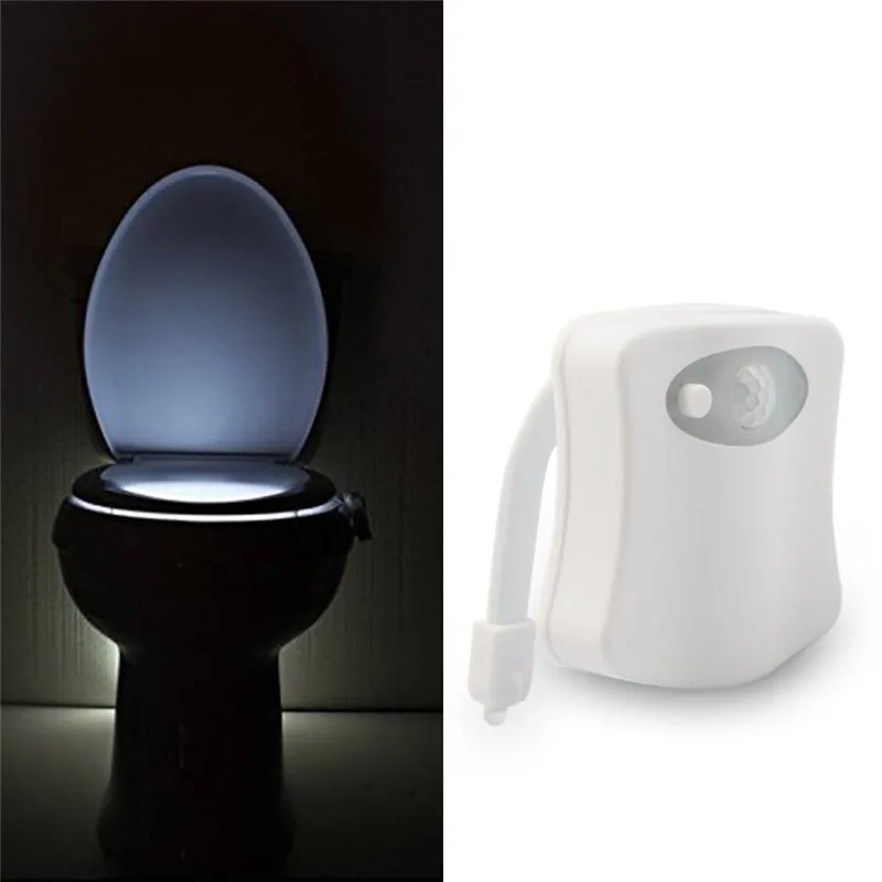 Mainifire Smart PIR Motion Sensor Toilet Seat Night Light 8 Colors