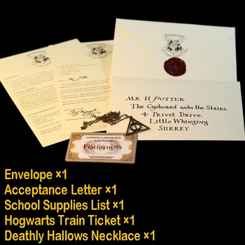 

Harry Movie Hogwart Acceptance Letter Package Cosplay Props For Adult And Children Birthday Gift Hp Props