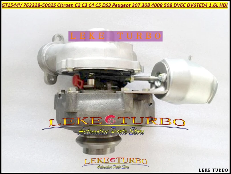 GT1544V 762328 762328-5002S 762328-0001 Turbo For CITROEN C2 C3 C4 C5 DS3 For PEUGEOT 307 308 4008 508 DV6C DV6TED4 1